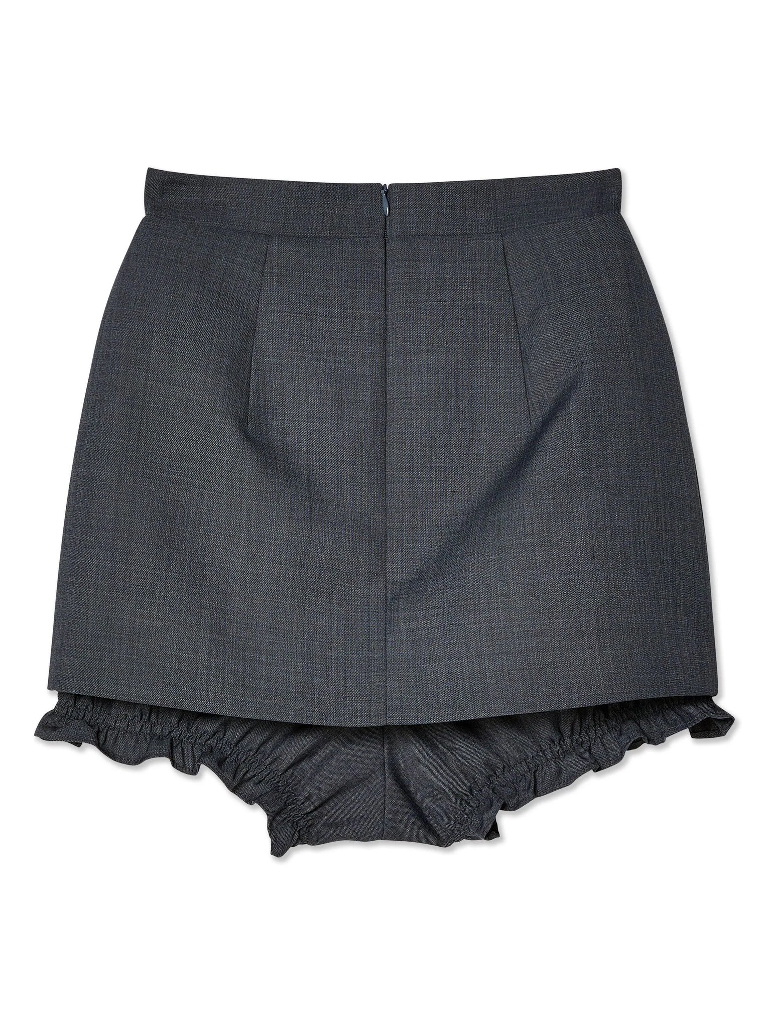 Double-Layered Mini Skirt in Grey