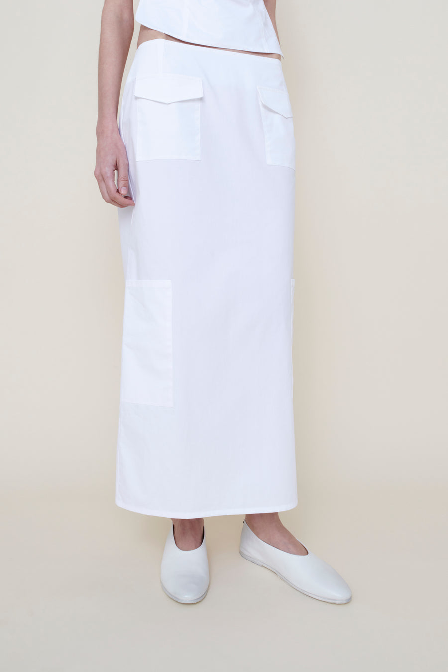 The Valletta Skirt in White Poplin