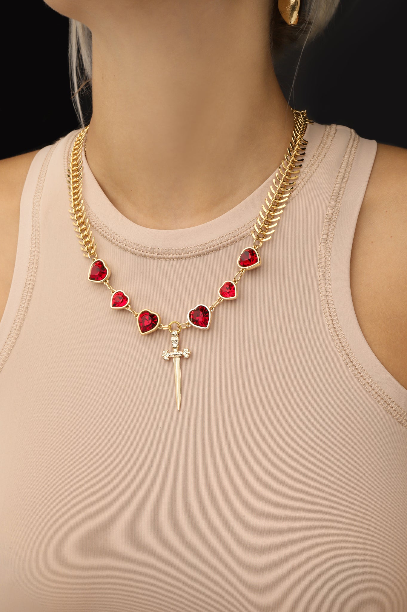 Sword & Hearts Necklace