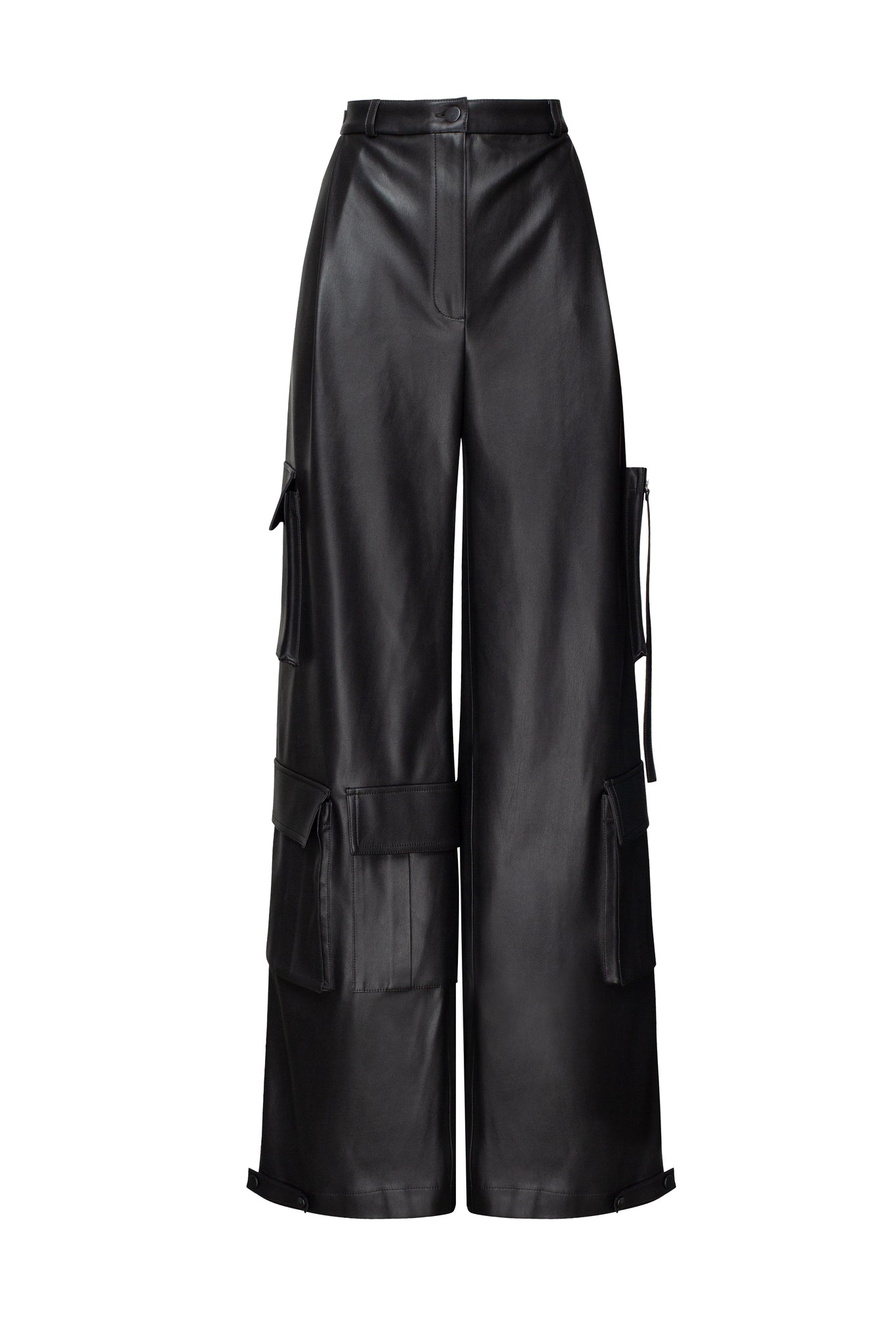 Eco-Leather Cargo Trousers